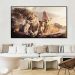 Quadro Decorativo Leão Natureza com Moldura Caixa de 3cm de Profundidade, na posição Horizontal, ideal para ambiente de Sala, Quarto e Hall de Entrada