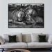 Quadro Decorativo Leão Natureza com Moldura Caixa de 3cm de Profundidade, na posição Horizontal, ideal para ambiente de Sala, Quarto e Hall de Entrada
