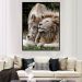 Quadro Decorativo Leão Natureza com Moldura Caixa, na posição Vertical, ideal para ambiente de Sala, Quarto e Hall