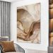 Quadro Decorativo Marmoreado Claro, com Moldura Caixa, na posição Vertical, ideal para ambiente de Sala, Quarto e Escritorio  (90x70cm)