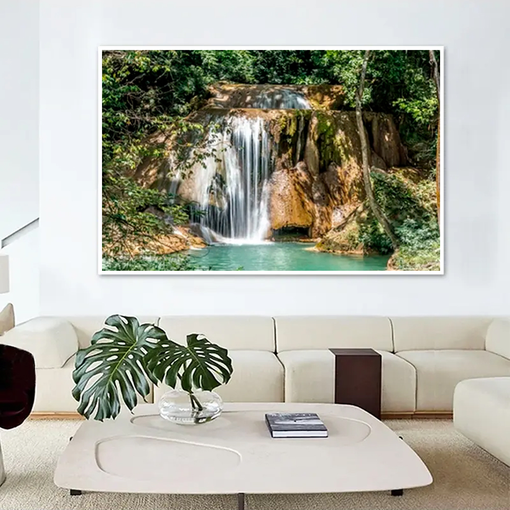 Quadro Decorativo Natureza Fotografico com Moldura Caixa, na posição Horizontal, ideal para ambiente de Sala, Quarto, Escritorio e Hall (Moldura Branca)