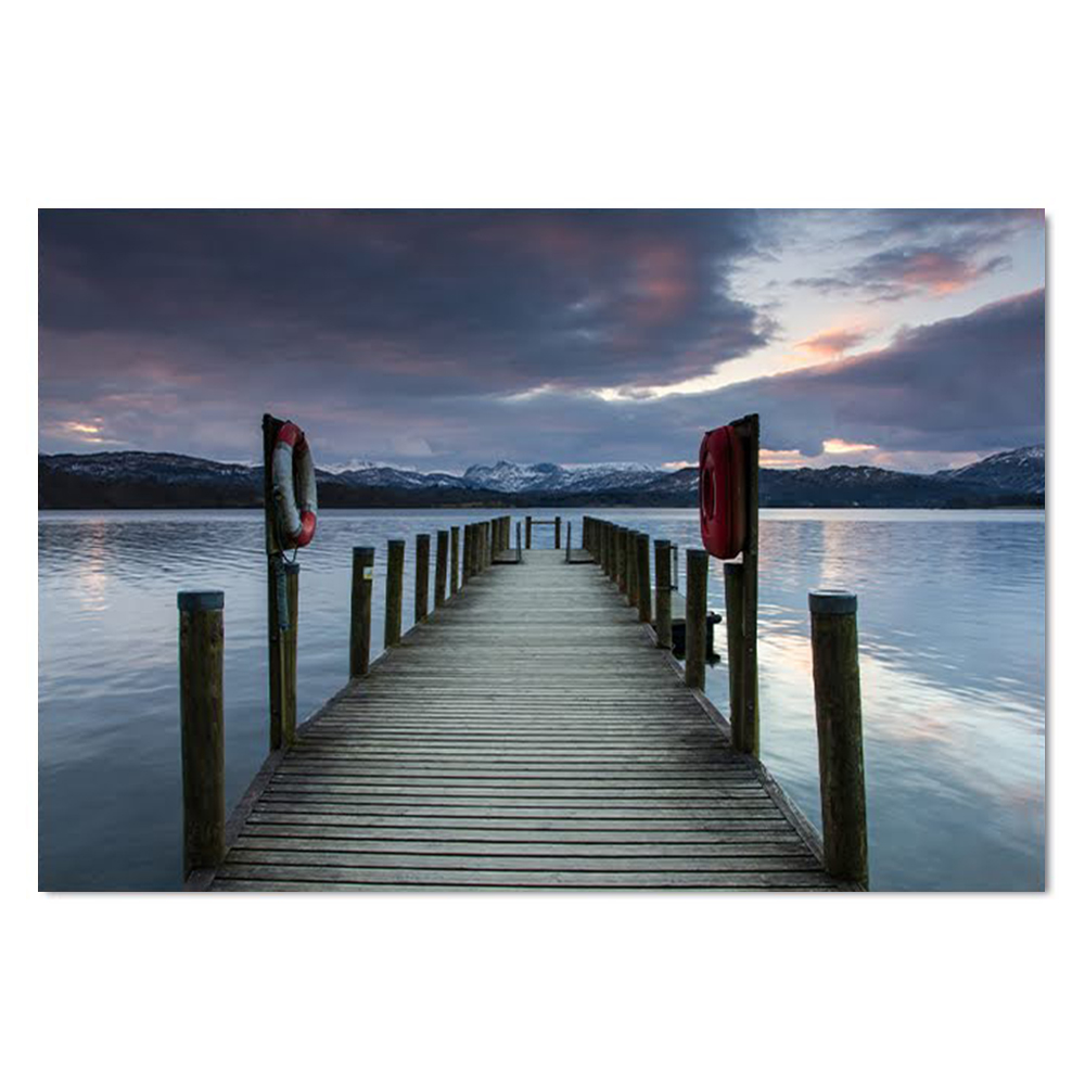 Quadro Decorativo Paisagem Lagoa, Tela em Canvas na Horizontal ideal para ambiente de Sala de estar, jantar, reuniões, Quarto e Hall de entrada