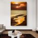 Quadro Decorativo Paisagem Praia Por do Sol, Tela em Canvas na Vertical ideal para ambiente de Sala de estar, jantar, reuniões, Quarto e Hall de entrada