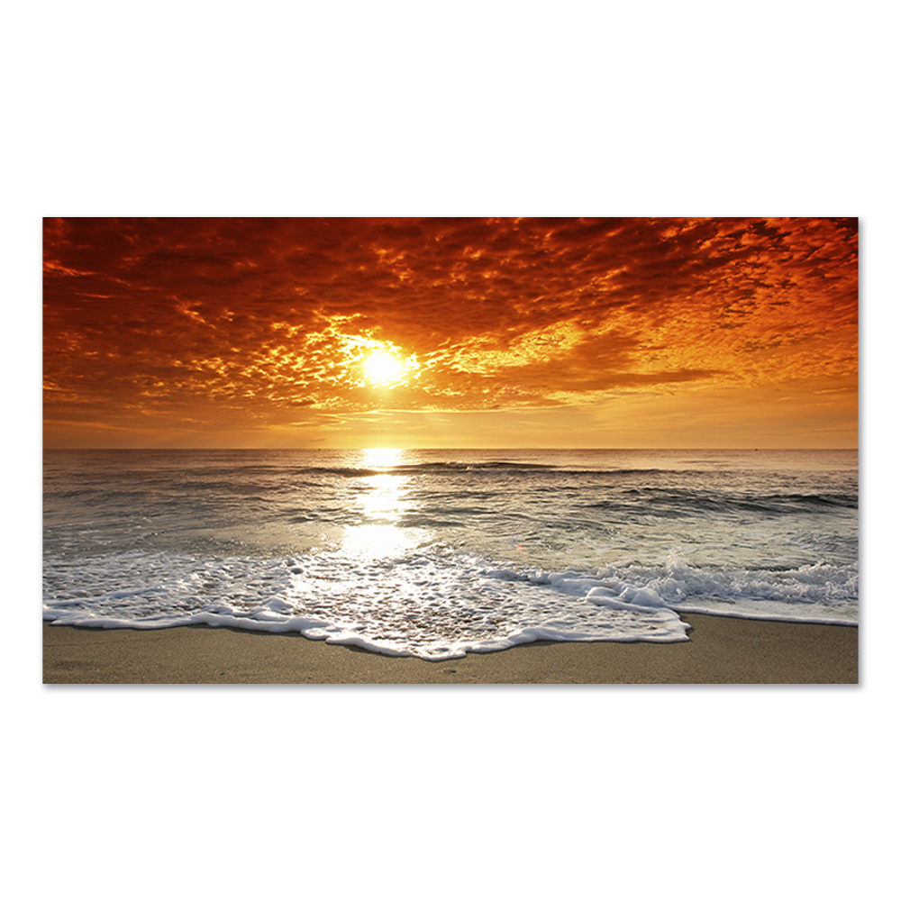 Quadro Decorativo Paisagem Praia com Moldura Caixa de 3cm de Profundidade, na posição Horizontal, ideal para ambiente de Sala, Quarto e Hall de Entrada