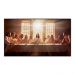 Quadro Decorativo Religião Santa Ceia com Moldura Caixa de 3cm de Profundidade, na posição Horizontal, Ideal para ambiente de Sala, Quarto e Hall de Entrada