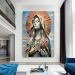 Quadro Decorativo Religioso Maria, Tela em Canvas na Vertical ideal para ambiente de Sala de estar, jantar, reuniões, Quarto e Hall de entrada  (100x70cm)