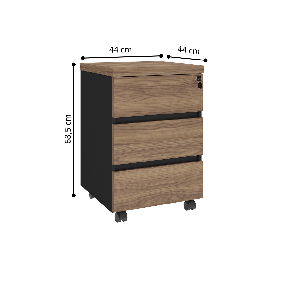  Mesa para Escritório e Gaveteiro Araçu Nogal Preto