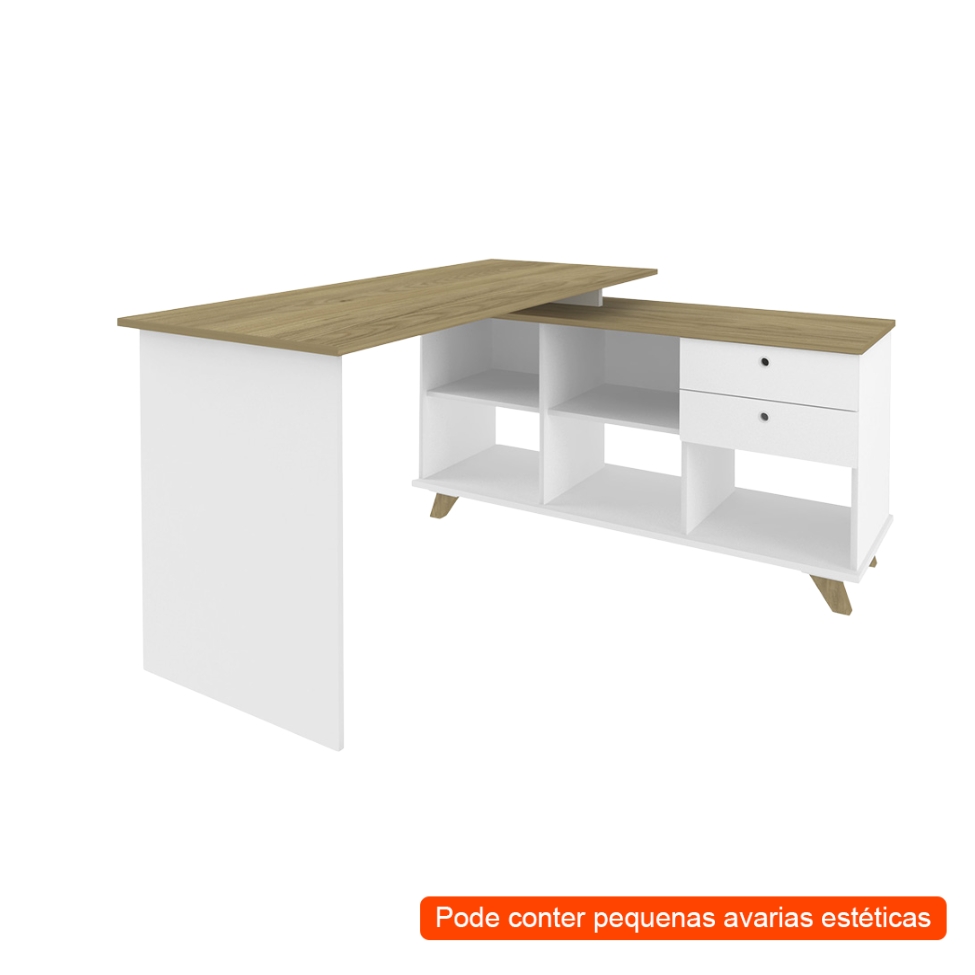 [OUTLET] Escrivaninha Gold 2 GV Olmo e Branca
