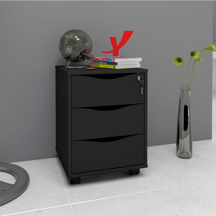 [OUTLET] Gaveteiro Face 3 GV Preto