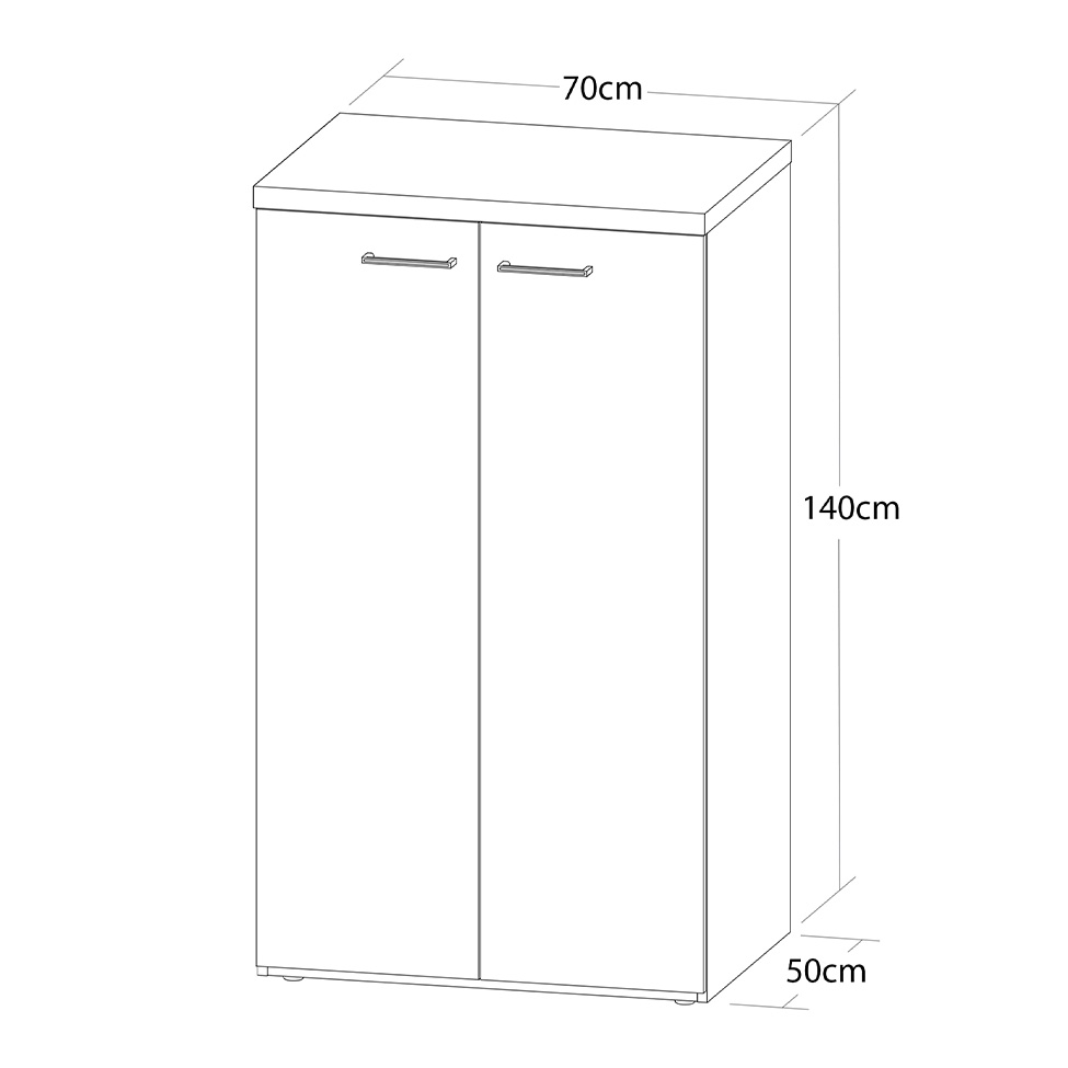 Armário Toq 2 PT Branca e Olmo 140 cm