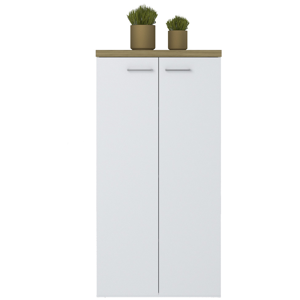 Armário Toq 2 PT Branca e Olmo 140 cm