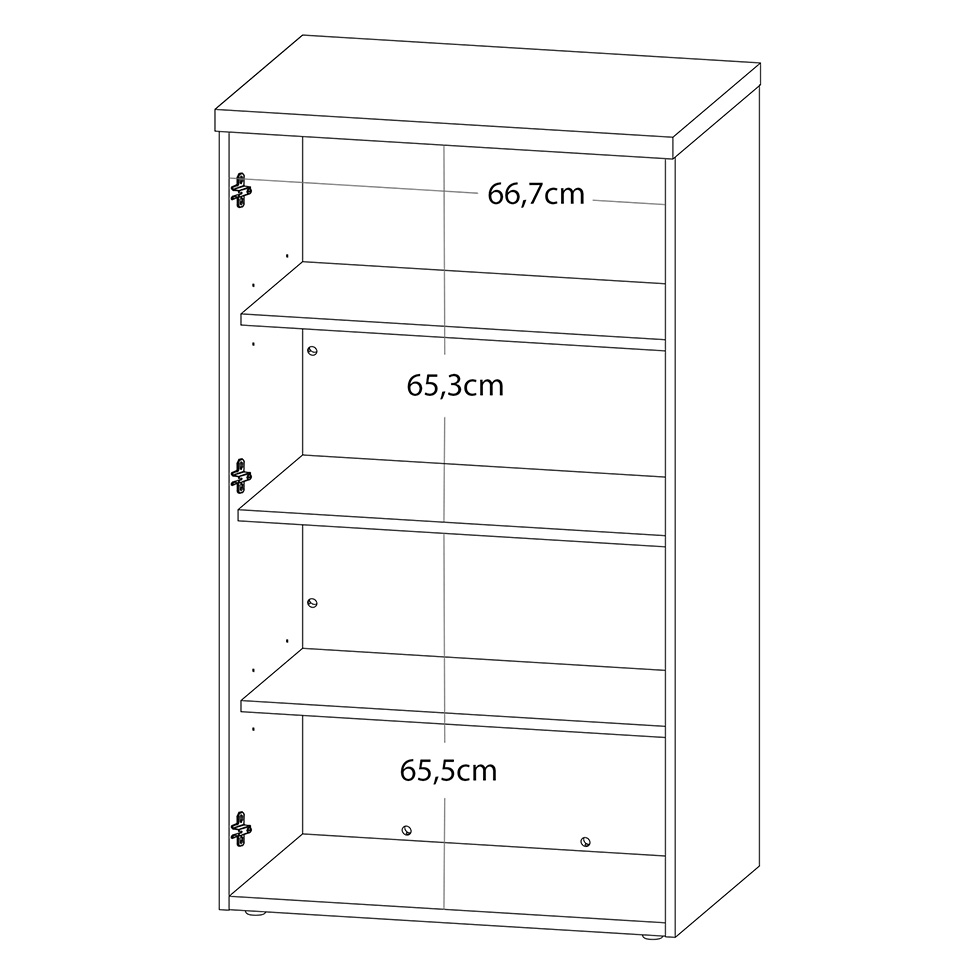Armário Toq 2 PT Branca e Olmo 140 cm