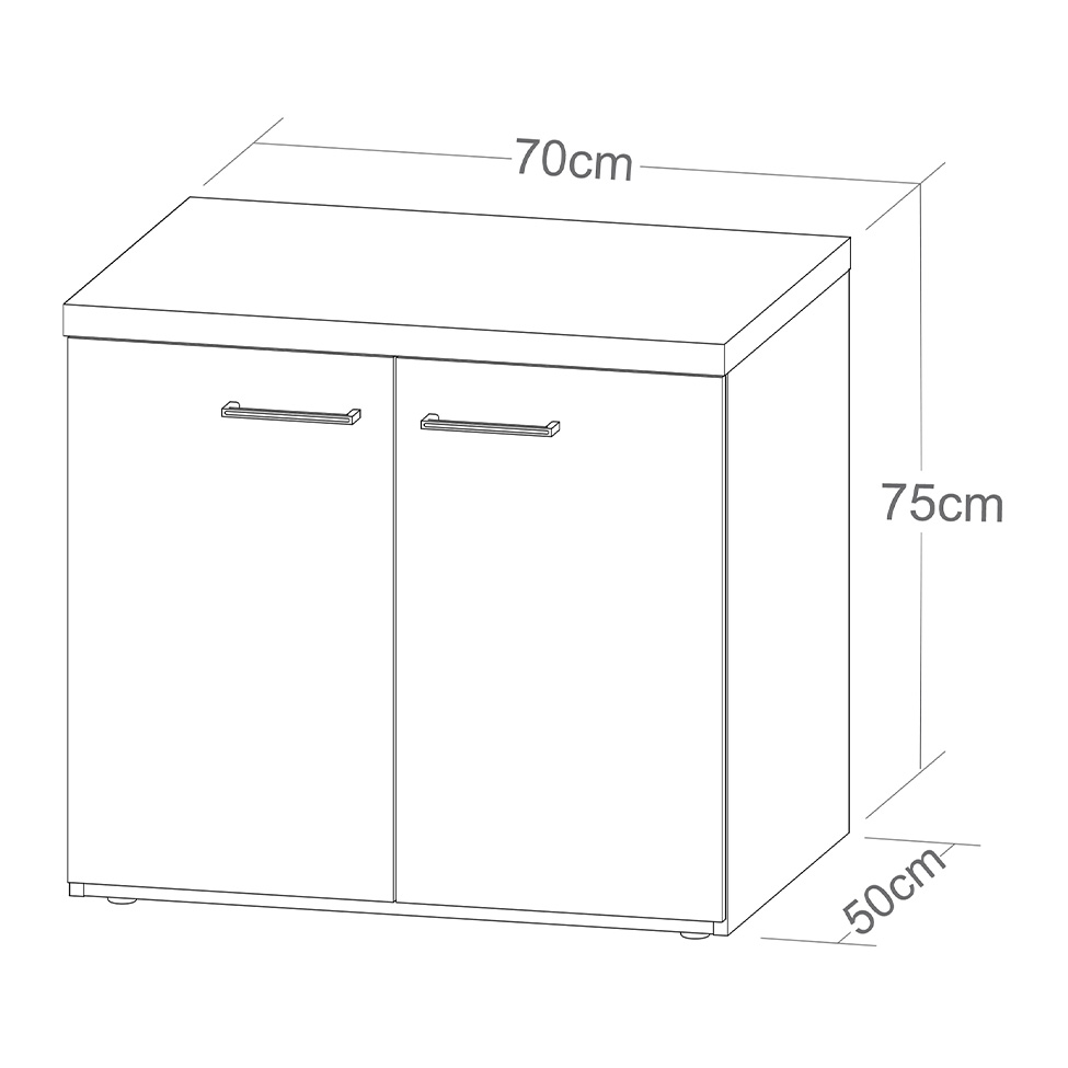 Armário Toq 2 PT Branca e Olmo 75 cm