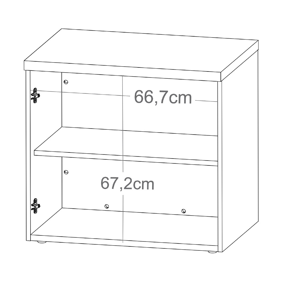 Armário Toq 2 PT Branca e Olmo 75 cm