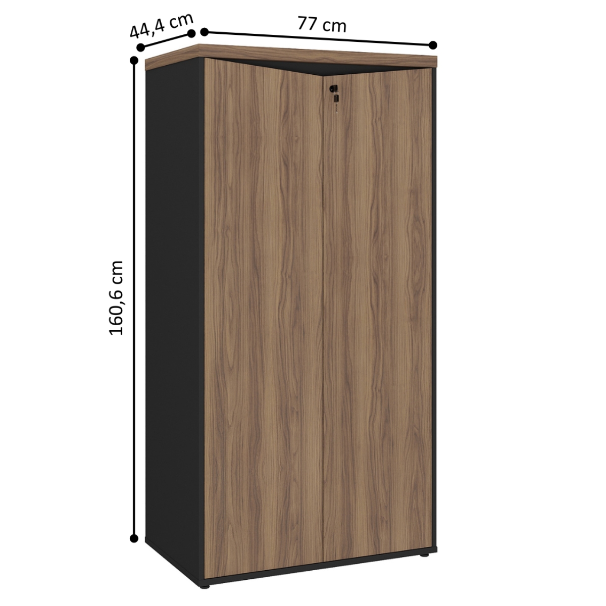 Armário com 2 Portas Montenegro Nogal Preto