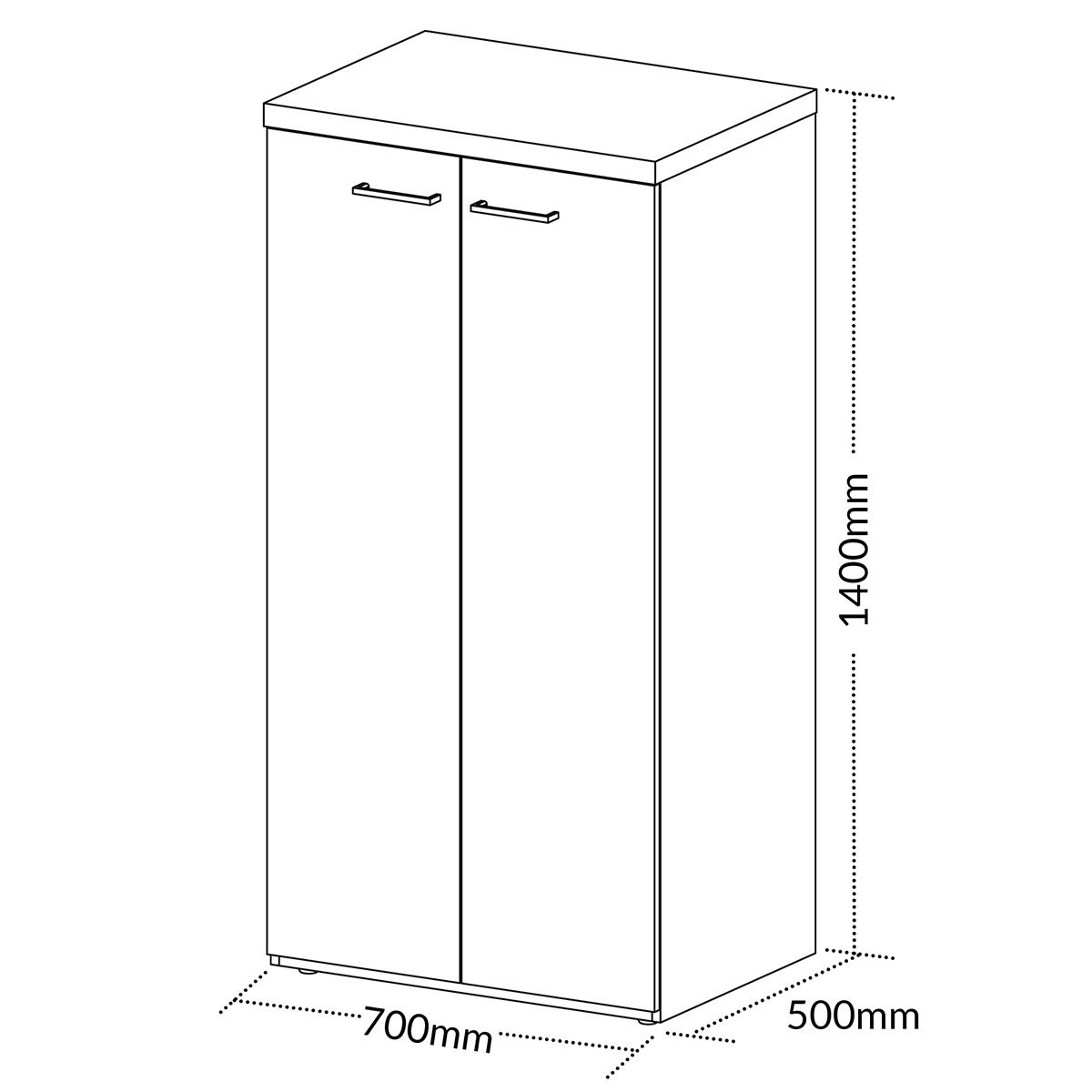 Armário para Escritório 2 Portas 3 Prateleiras Loke Olmo/Branco