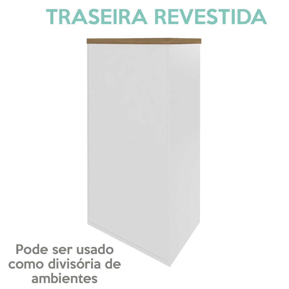 Armário para Escritório 2 Portas 3 Prateleiras Loke Olmo/Branco