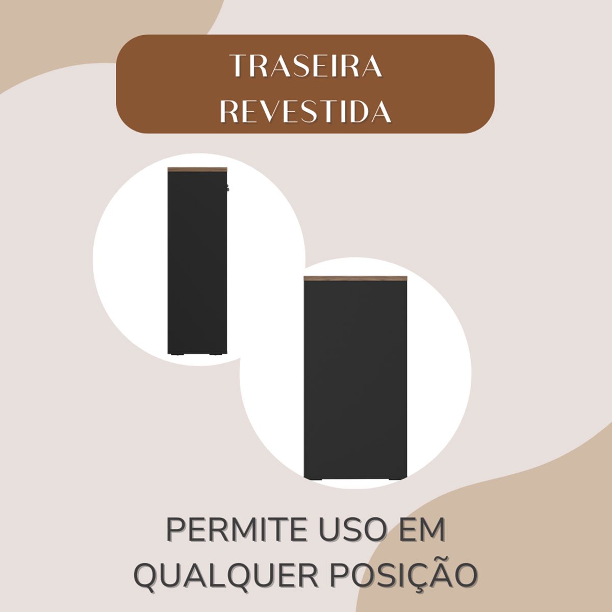Armário para Escritório 2 Portas com Chave 3 Prateleiras Nogal/Preto