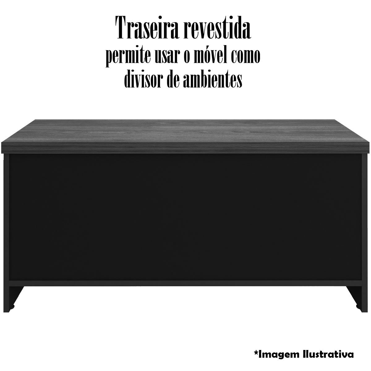 Balcão p/ Escritório Tamburato Executiva com 2 Pts 3 Gavs  Carvalho/Branco