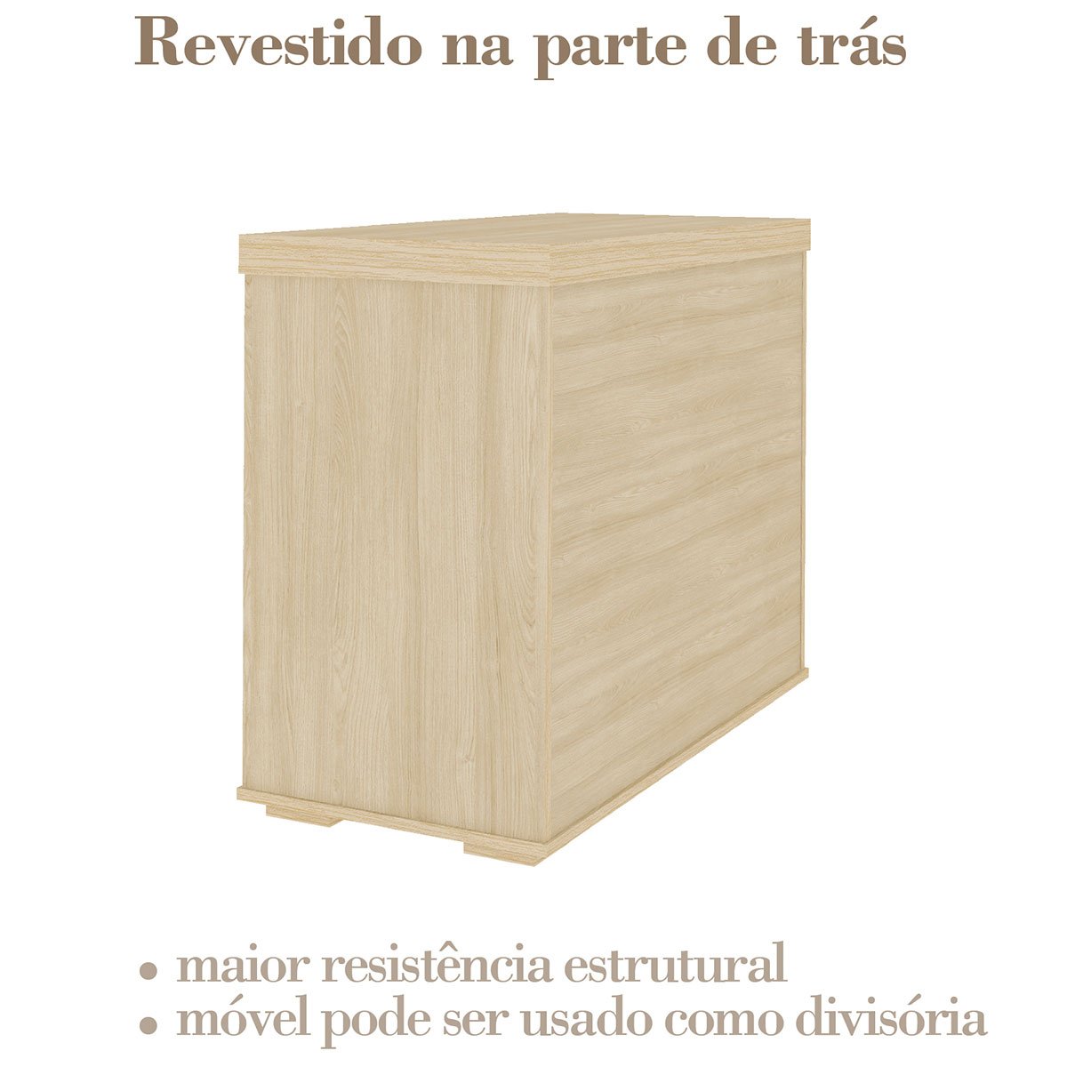 Balcão p/ Escritório Tampo Tamburato Executiva 2 Portas Carvalho/Branco