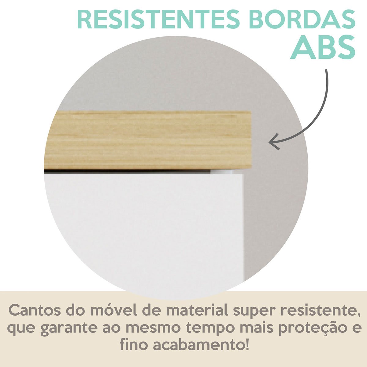 Balcão para Escritório 2 Portas Pequeno Loke Olmo/Branco