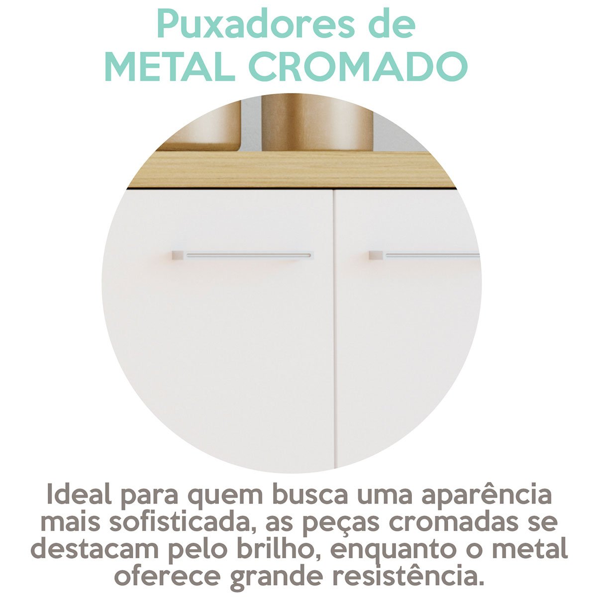 Balcão para Escritório 2 Portas Pequeno Loke Olmo/Branco