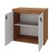 Balcão para Escritório 2 Portas com Chave Pequeno Freijó/Branco