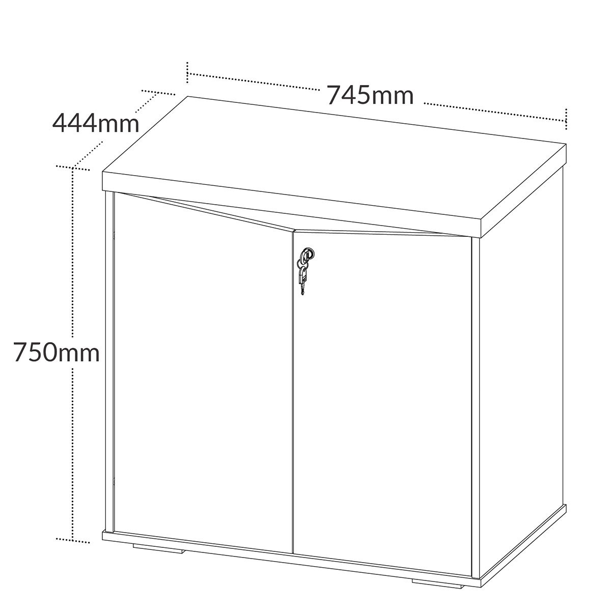 Balcão para Escritório 2 Portas com Chave Pequeno Freijó/Branco