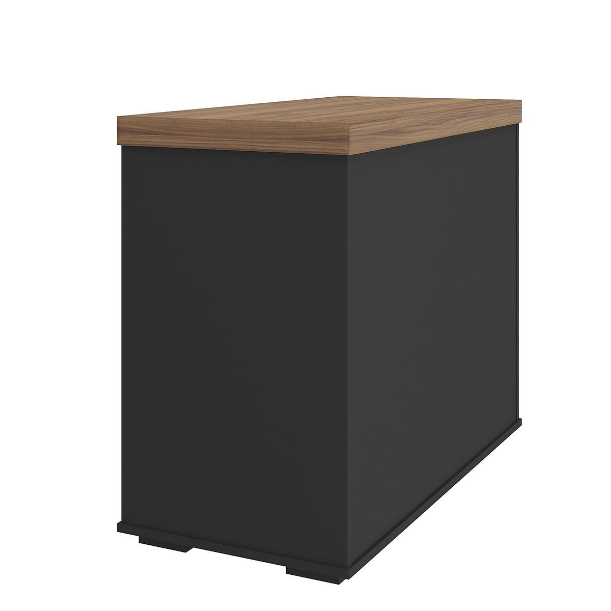 Balcão para Escritório 2 Portas com Chave Pequeno Nogal/Preto