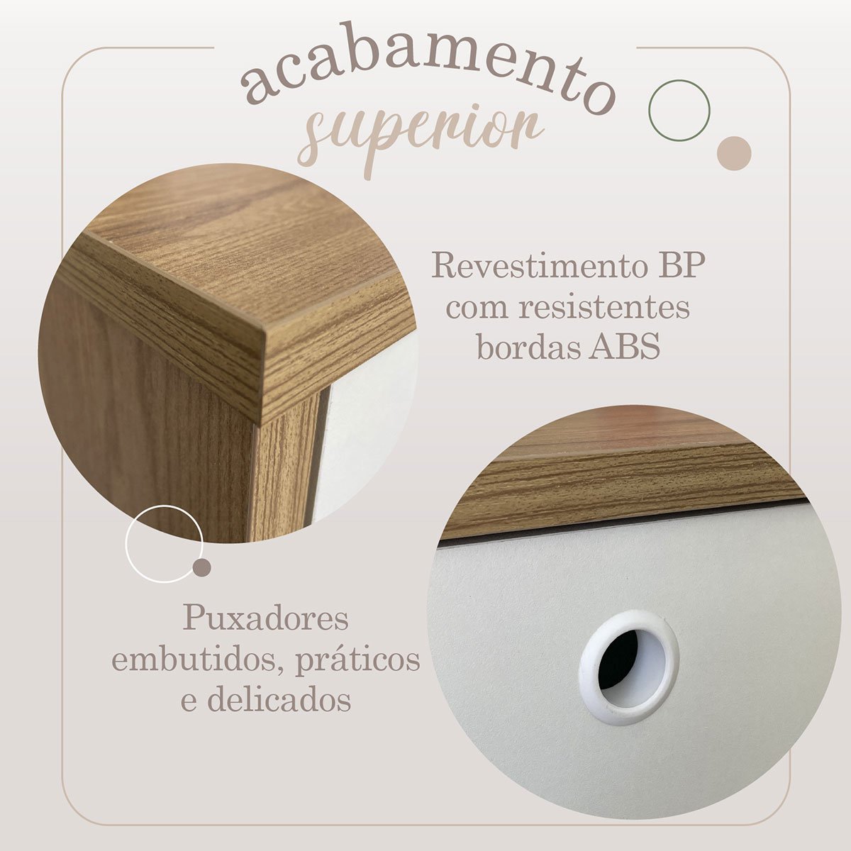 Balcão para Escritório 3 Gavetas 1 Porta Luciano Olmo/Branco