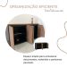 Balcão para Escritório 4 Portas com Chave 2 Prateleiras Nogal/Preto