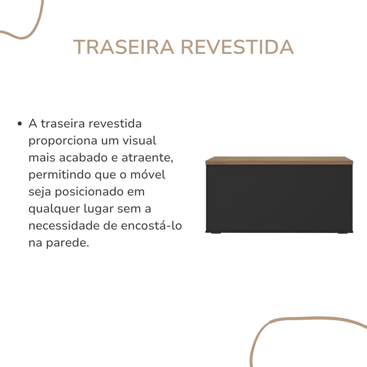 Balcão para Escritório 4 Portas com Chave 2 Prateleiras Nogal/Preto