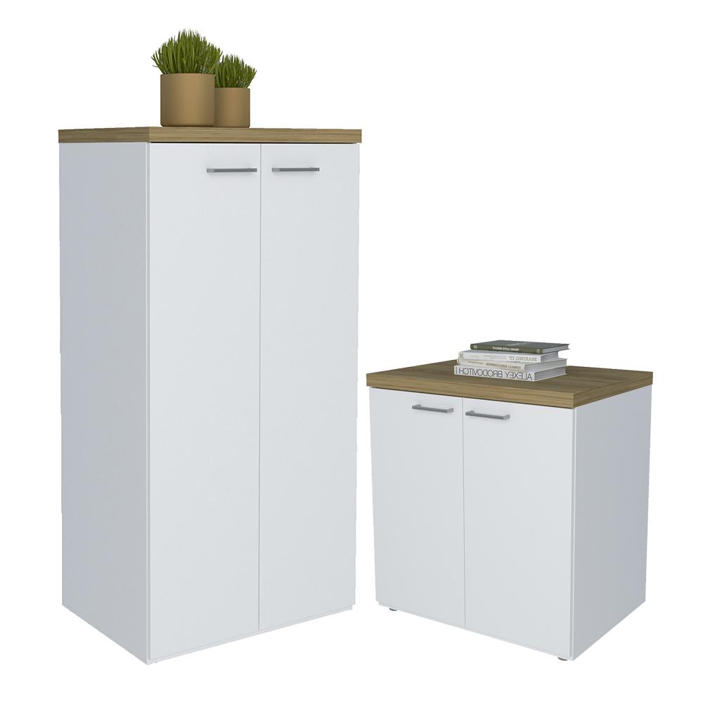 Conjunto Balcão e Armário Gelsenkirchen Olmo Branco