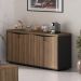 Conjunto Home Office Completo Áustria Nogal Preto