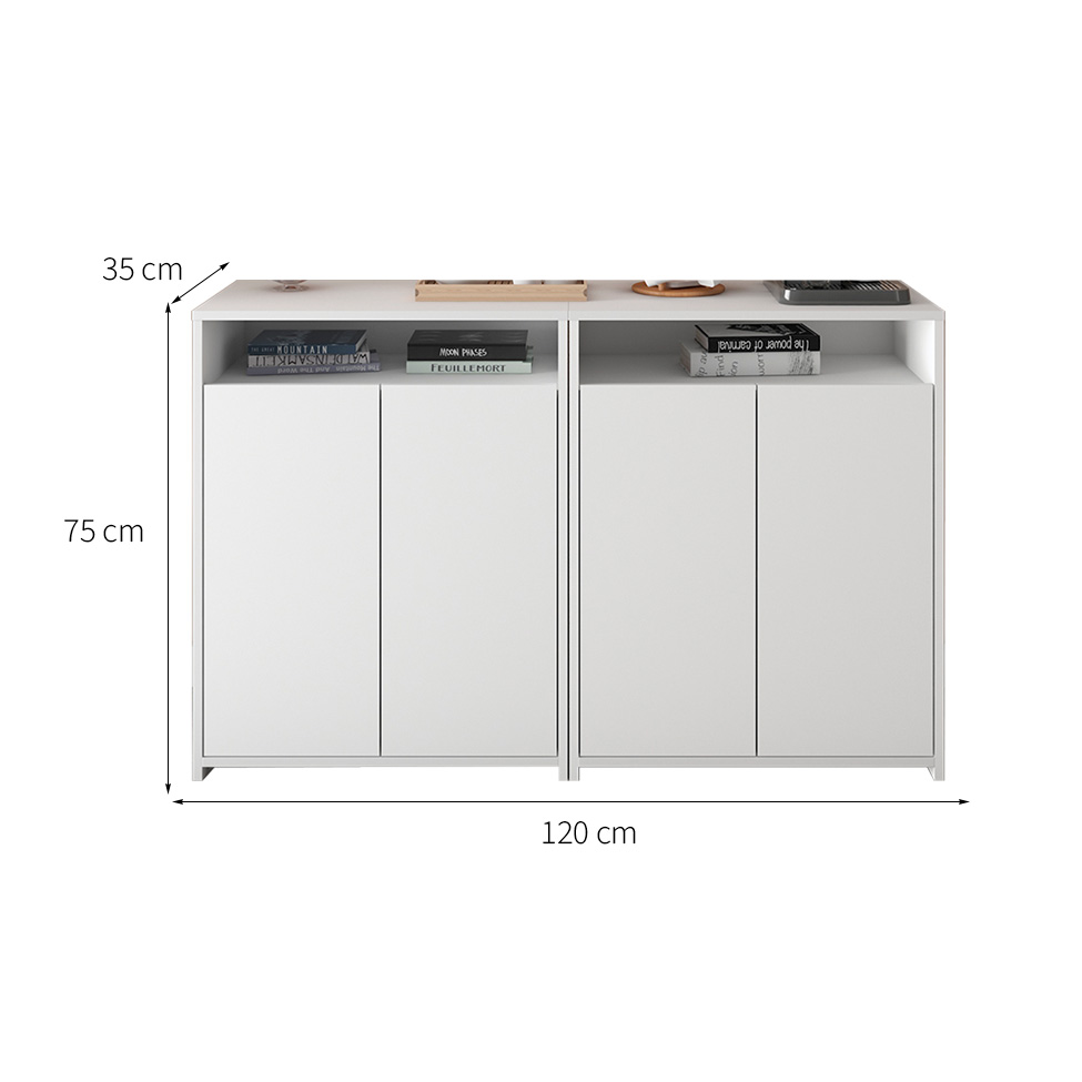 Conjunto com 2 Armários de Escritório Cool 2 PT Branco