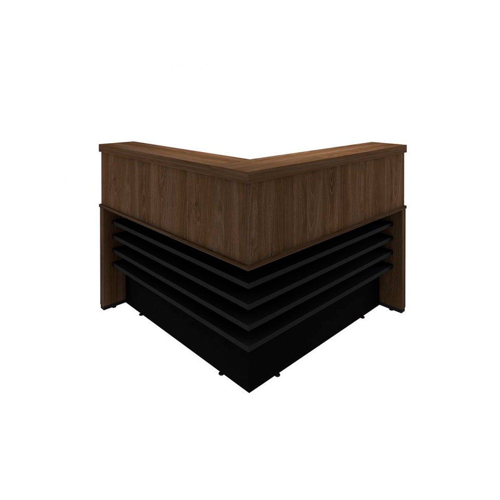 Conjunto com 2 Balcões de Atendimento Executiva Marrom e Preto