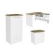 Conjunto de Escrivaninha com 2 Armários de Escritório Gold Toq 4 PT 2 GV Branco e Olmo