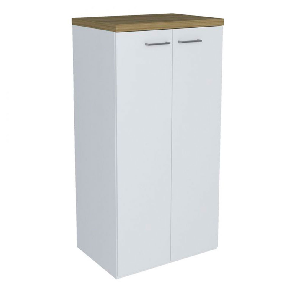 Conjunto de Escrivaninha com 2 Armários de Escritório Gold Toq 4 PT 2 GV Branco e Olmo