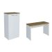 Conjunto de Escrivaninha com Armário de Escritório Toq 2 PT Branco e Olmo 140 cm