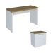 Conjunto de Escrivaninha com Armário de Escritório Toq 2 PT Branco e Olmo 75 cm