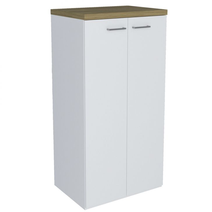 Conjunto de Escrivaninha com Armário de Escritório e Gaveteiro 5 PT 2 GV Smart Toq Olmo e Branco