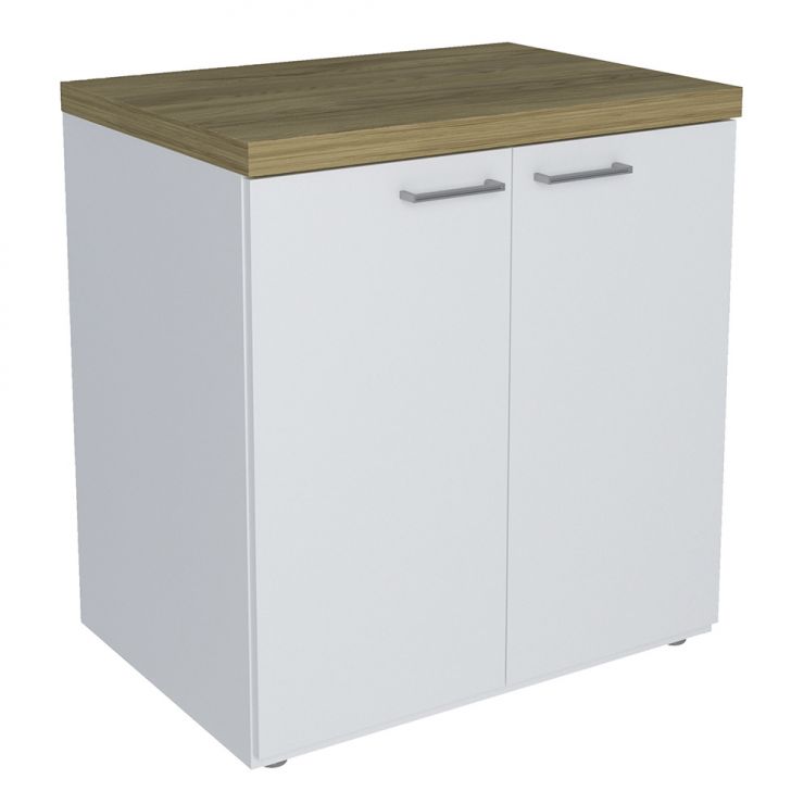 Conjunto de Escrivaninha com Armário de Escritório e Gaveteiro 5 PT 2 GV Smart Toq Olmo e Branco