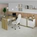 Conjunto de Escrivaninha com Gaveteiro Smart Day 1 PT 2 GV Branco e Olmo