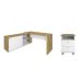 Conjunto de Escrivaninha com Gaveteiro Smart Day 1 PT 2 GV Branco e Olmo