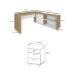 Conjunto de Escrivaninha com Gaveteiro Smart Day 1 PT 2 GV Branco e Olmo