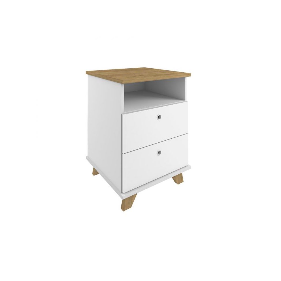 Conjunto de Escrivaninha com Gaveteiro Smart Day 1 PT 2 GV Branco e Olmo