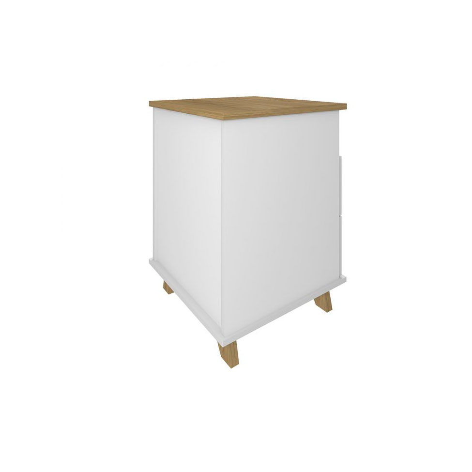 Conjunto de Escrivaninha com Gaveteiro Smart Day 1 PT 2 GV Branco e Olmo