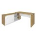 Conjunto de Escrivaninha com Gaveteiro Smart Toq 1 PT 2 GV Branco e Olmo