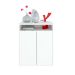 Conjunto de Escrivaninha com Gaveteiro, Estante e Armário de Escritório Wally Gold Cool 6 PT 5 GV Branco e Olmo