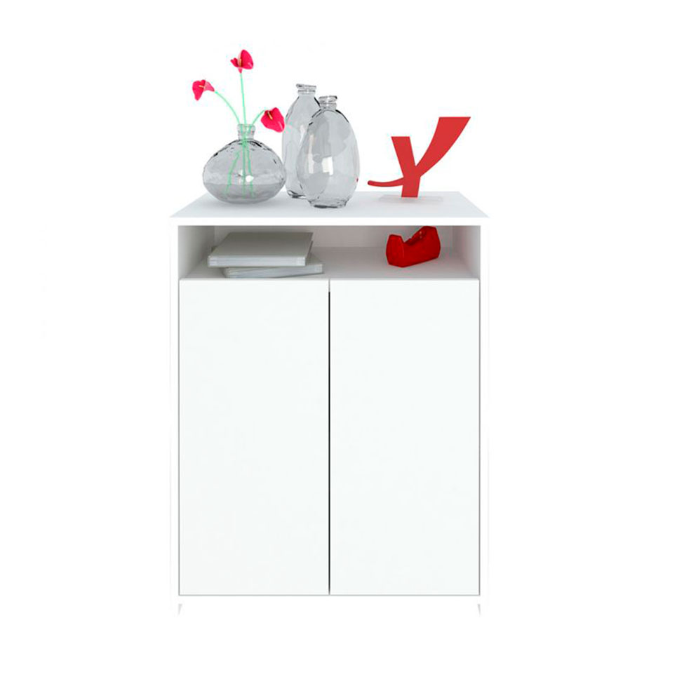 Conjunto de Escrivaninha com Gaveteiro, Estante e Armário de Escritório Wally Gold Cool 6 PT 5 GV Branco e Olmo